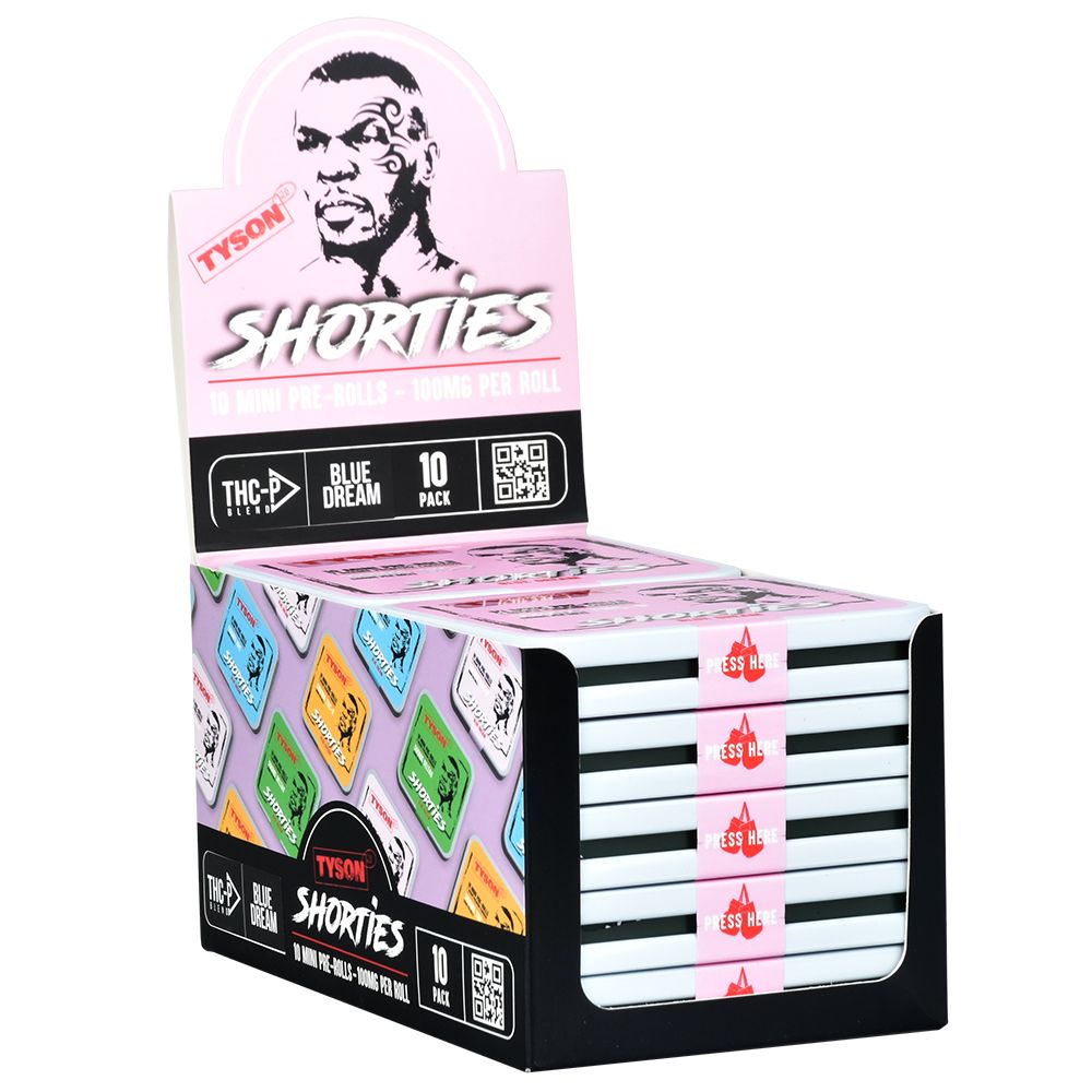 Display box of Shorties rolling papers for Elevate Your Experience THCP Blend Mini Pre-Rolls