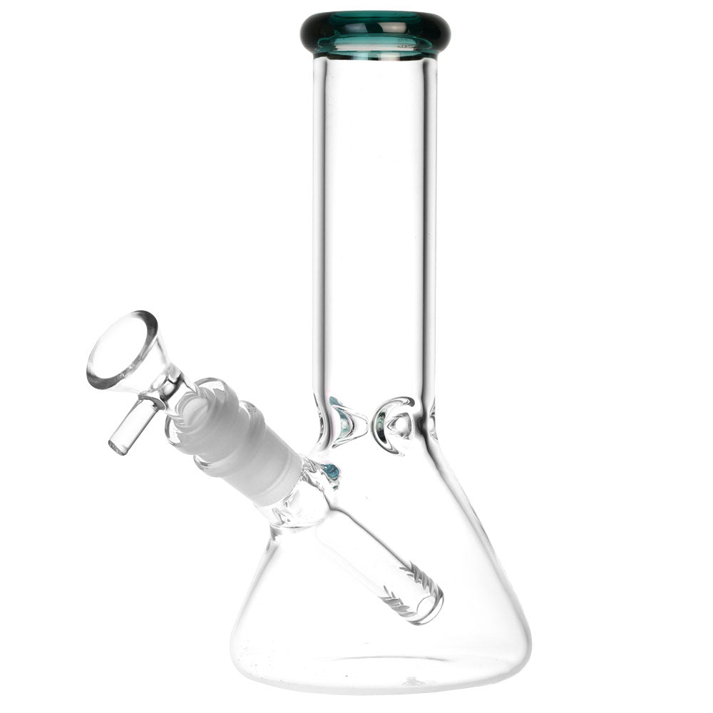 Glass beaker water pipe with sleek straight tube design for a smooth experience