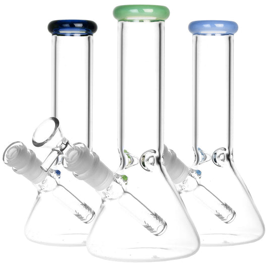 Colorful glass beaker water pipe with angled stems for an elevated experience