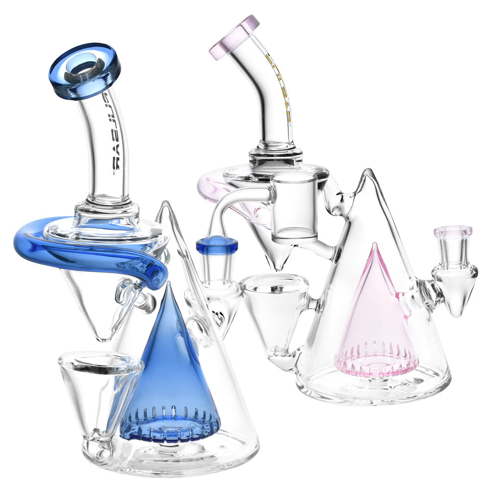 Vibrant Glass water pipes and smoking devices featuring the Gravity Recycler Dab Rig