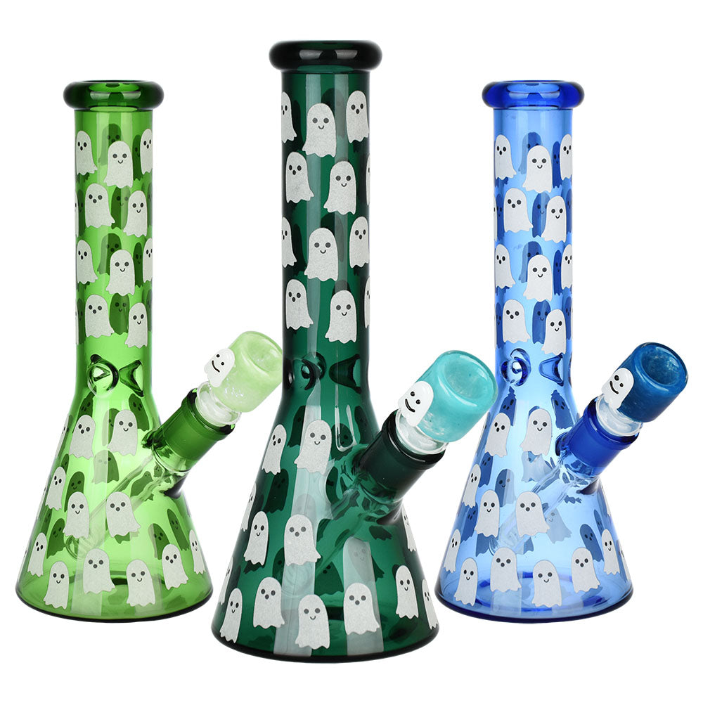 Elevate Your Sessions with the Ghostly Glow Beaker Water Pipe!