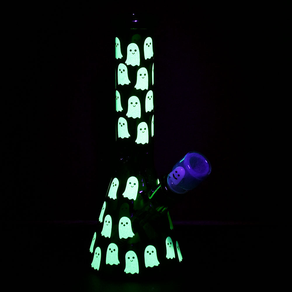 Elevate Your Sessions with the Ghostly Glow Beaker Water Pipe!