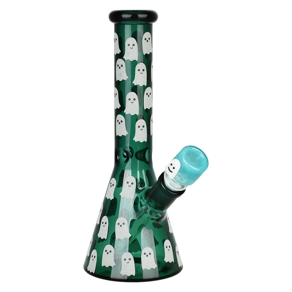 Elevate Your Sessions with the Ghostly Glow Beaker Water Pipe! - Teal