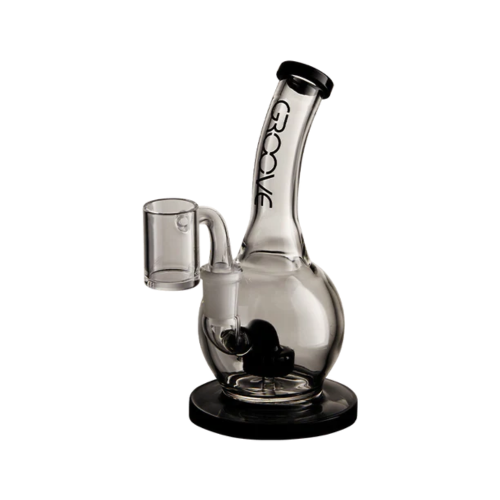 Elevate Your Sessions with the Sleek Groove Bubbler Water Pipe in Clear Glass