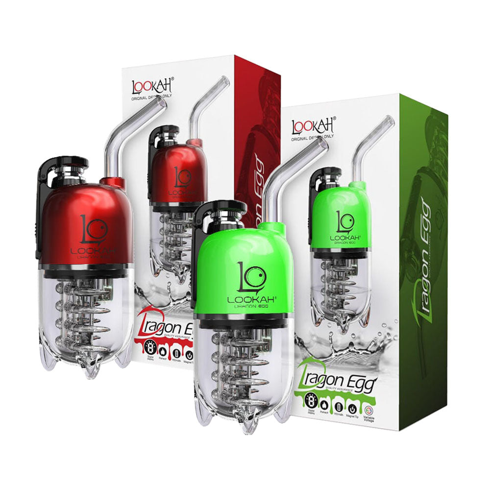 Water infuser bottles in red and green for the ultimate electric dab experience