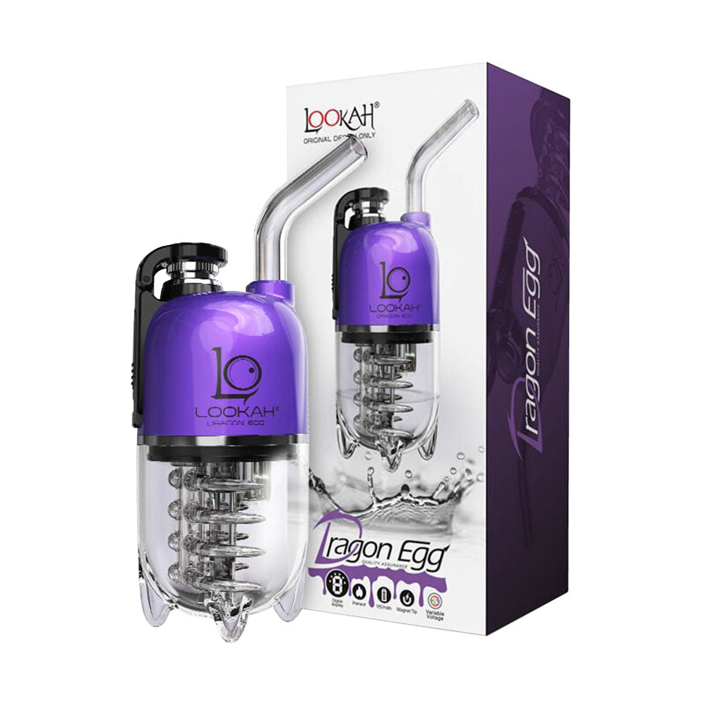 Purple and clear plastic water filtration device for the ultimate electric dab experience