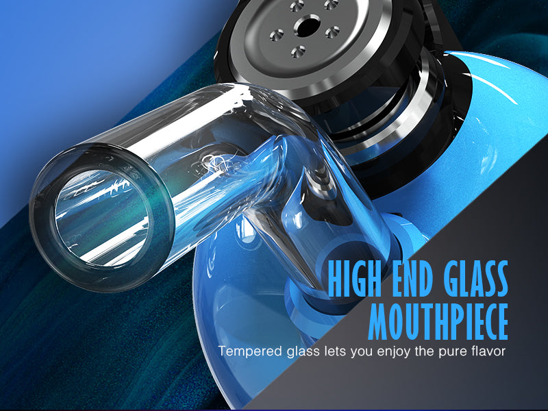 Glass mouthpiece with black cap for the ultimate electric dab rig experience