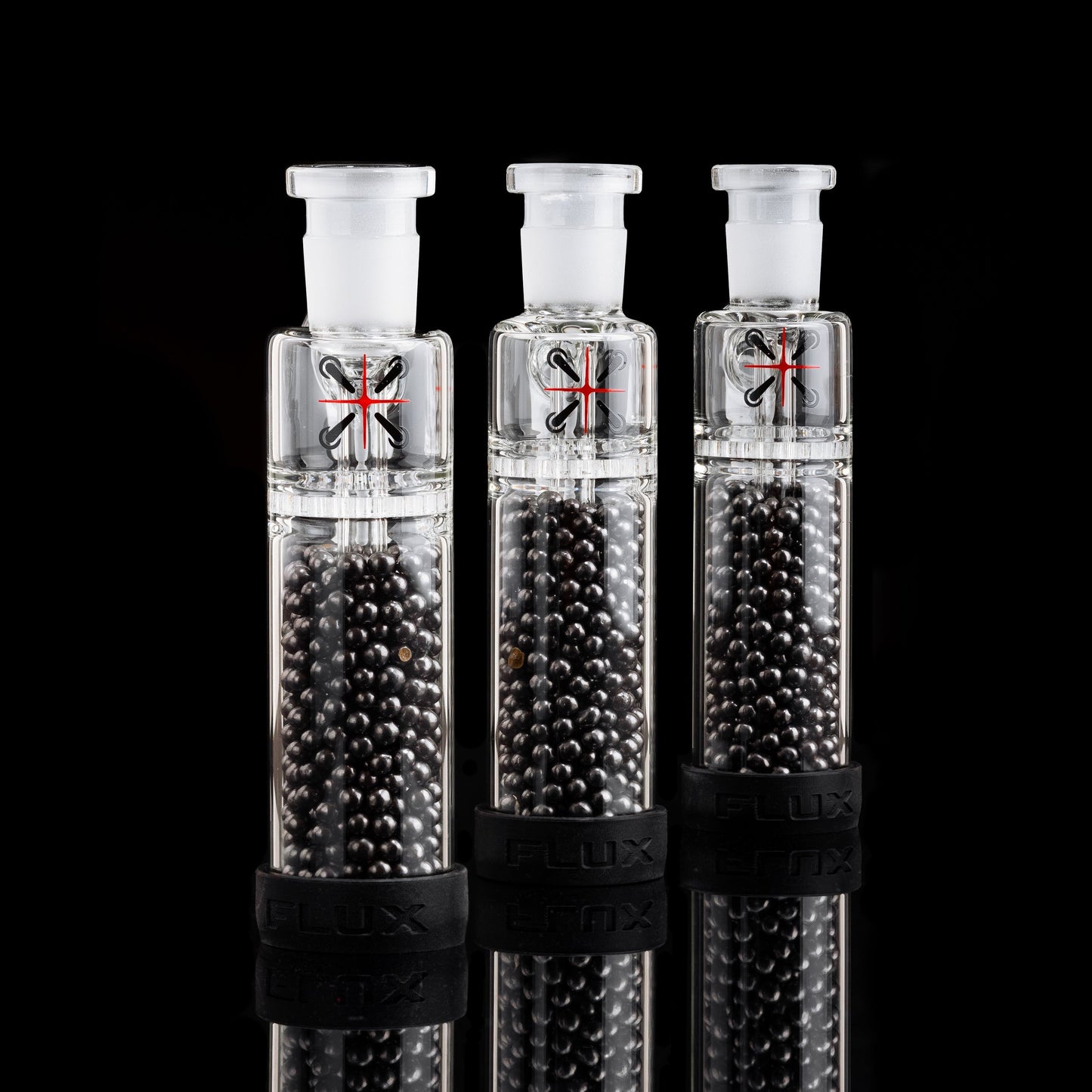 Glass grinders with black peppercorns for the FLUX Fusion Plus Carbon Ball Filter