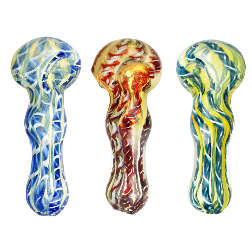 Elevate Your Smoke with the Stunning Fumed Latticino Spoon Pipe