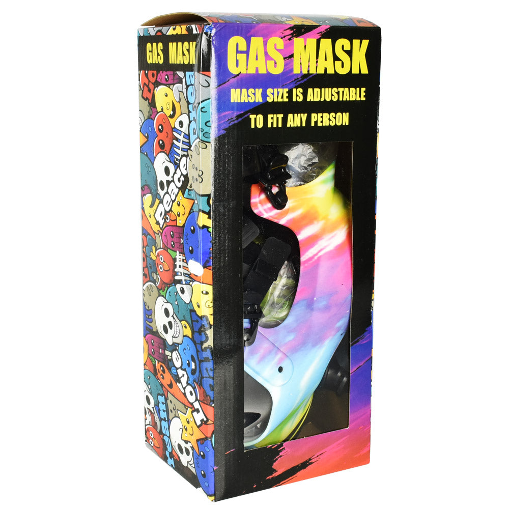 Gas mask packaging featuring colorful graphics for Adjustable Acrylic Water Pipe Mask