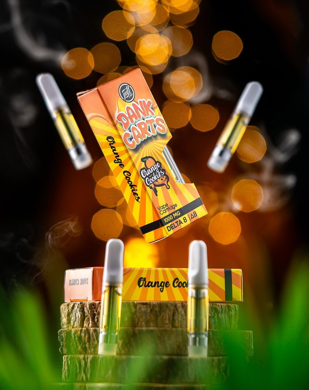 Box of Sour Patch Kids Orange Cream flavor next to Puff Xtrax Orange Cookies Vape Cartridge