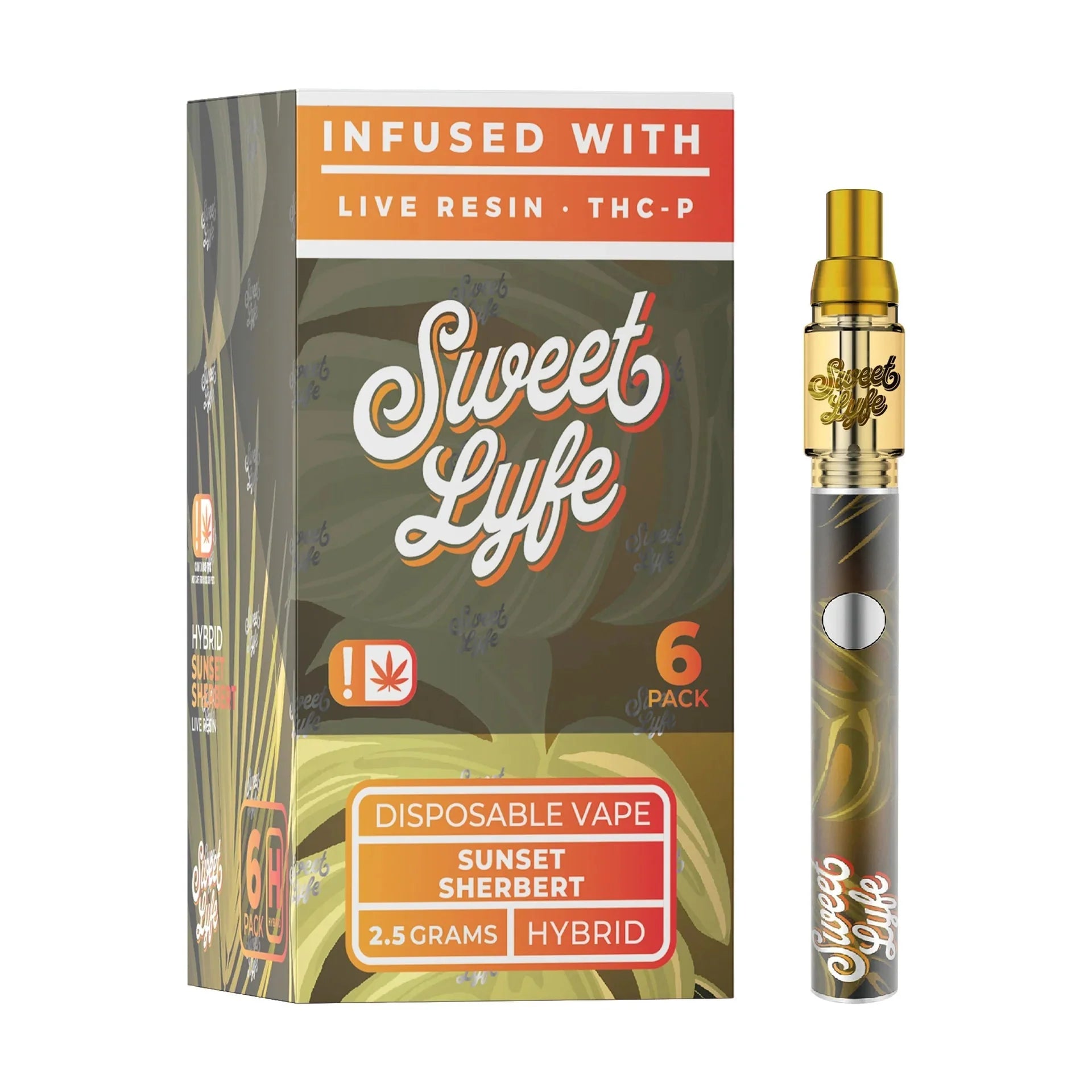 Experience Bliss with Sweet Lyfe Vape Pen - Sunset Sherbet Indica - 6 Pack