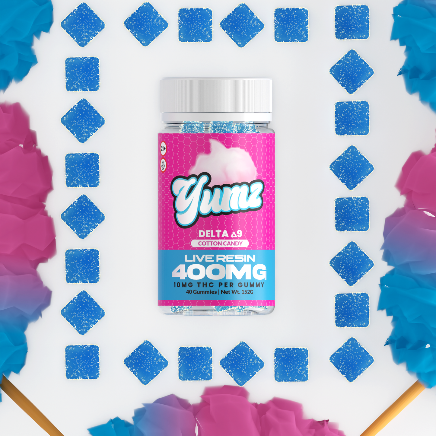 Experience Carnival Bliss with Delta-9 THC Cotton Candy Gummies!