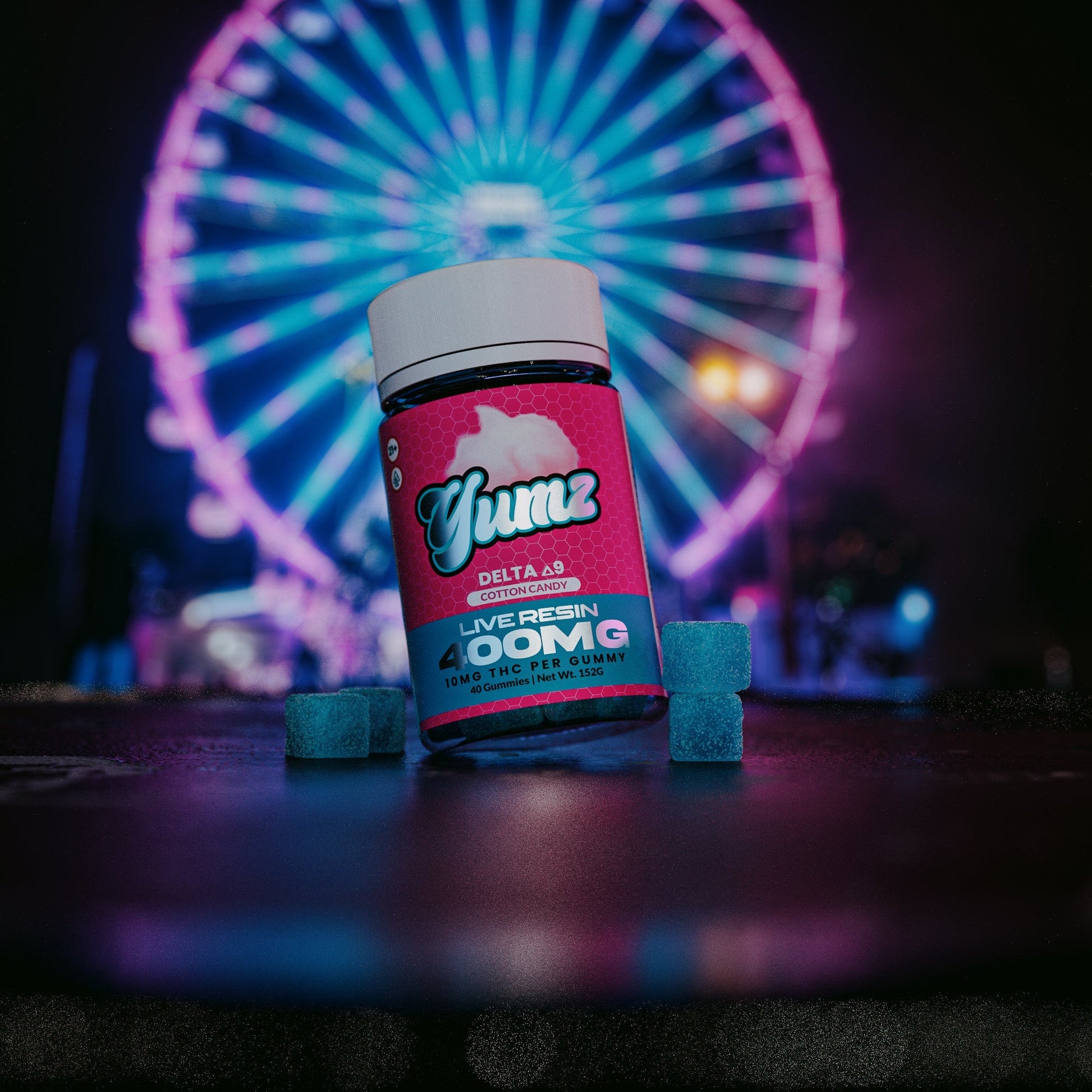 Experience Carnival Bliss with Delta-9 THC Cotton Candy Gummies!