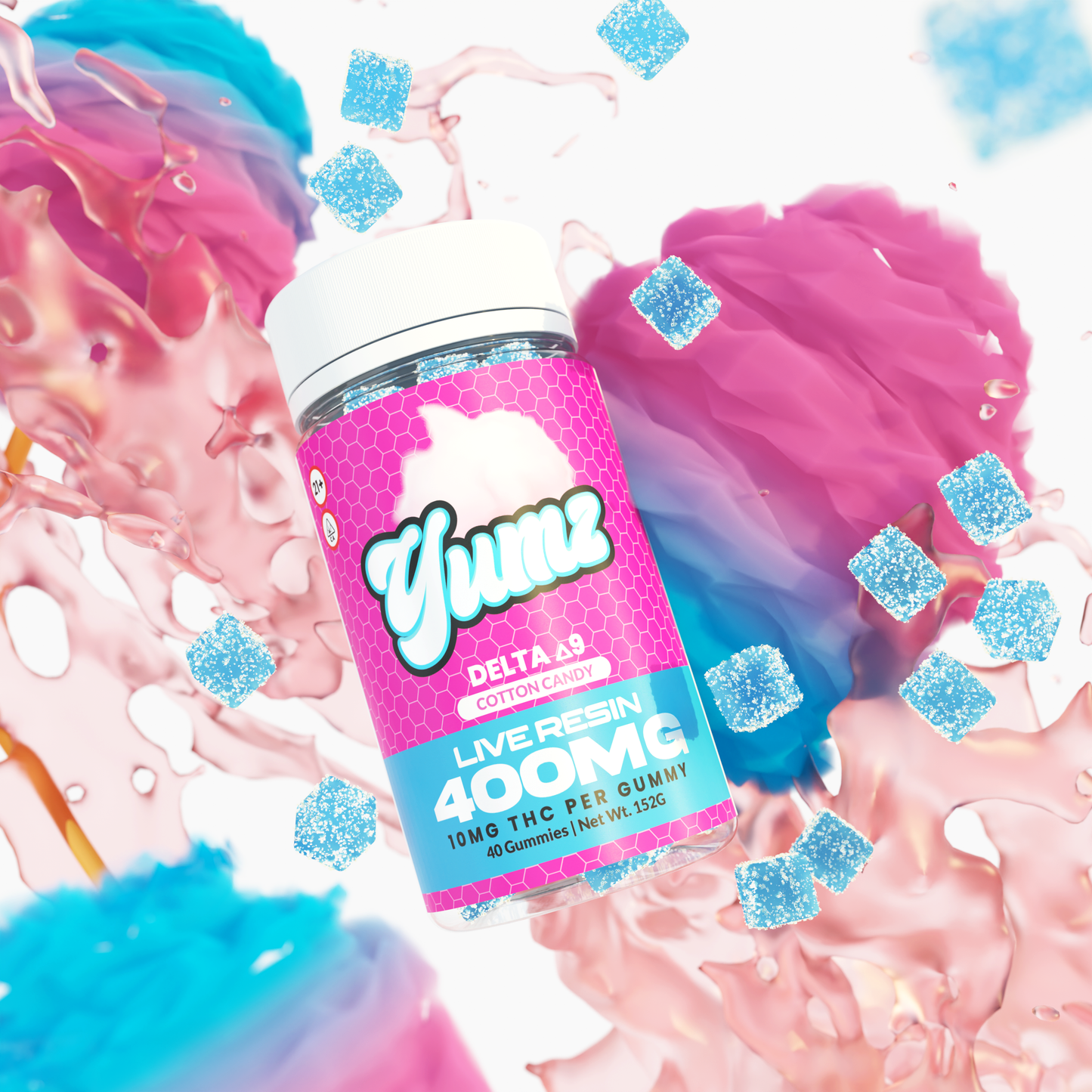 Experience Carnival Bliss with Delta-9 THC Cotton Candy Gummies!