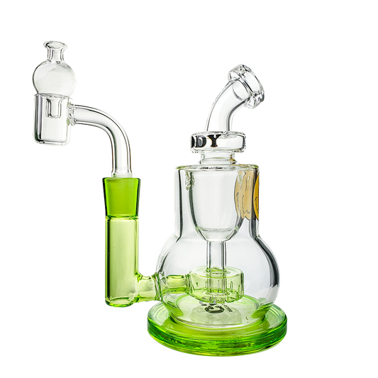 Experience Flavorful Hits with Goody Glass Mini Rigs and Showerhead Percolators - Slime Green