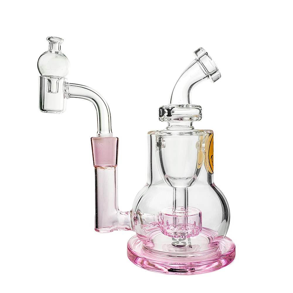 Experience Flavorful Hits with Goody Glass Mini Rigs and Showerhead Percolators - Pink