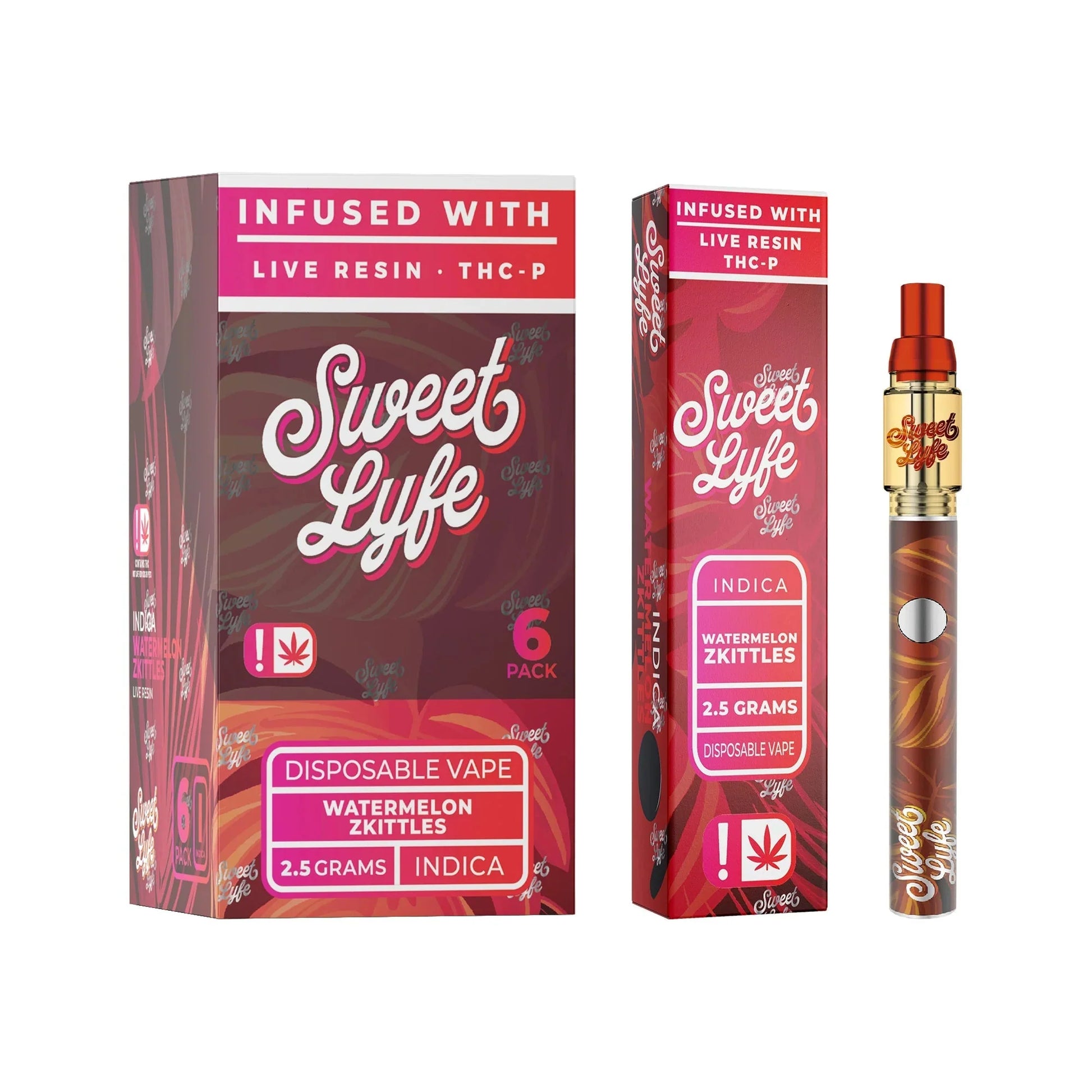 Experience Sweet Lyfe Disposable Vape - Watermelon Zkittlez Bliss - 6 Pack