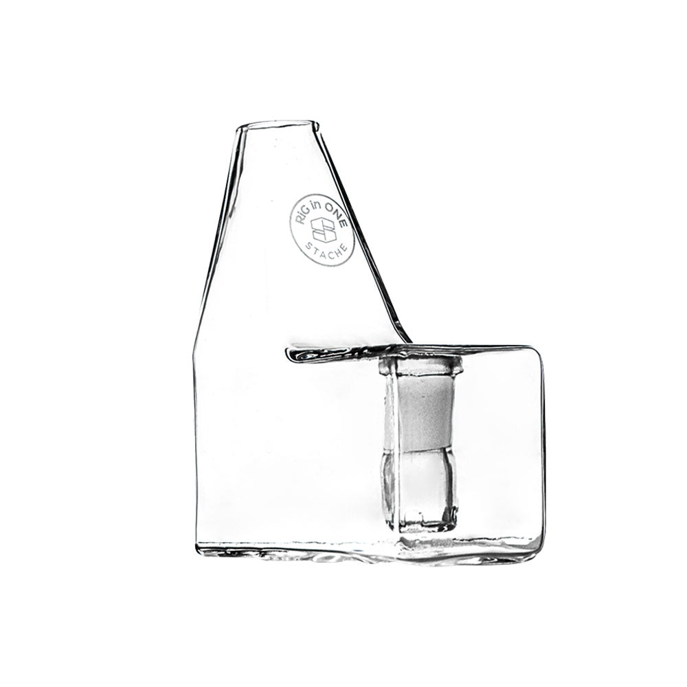 Stylish angular glass carafe with ice chamber from Stache Products Rig for dabbing