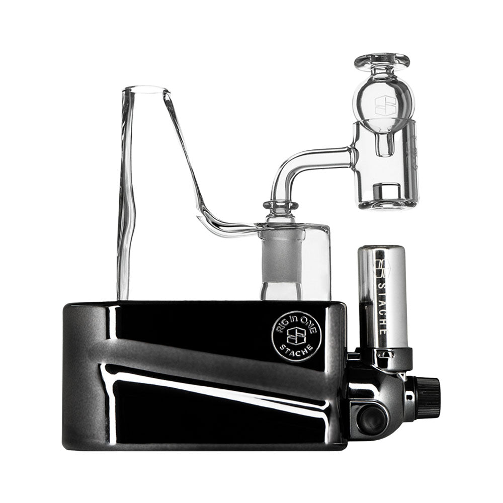 Portable electronic vaporizer with glass attachments from Stache Products Rig for dabbing