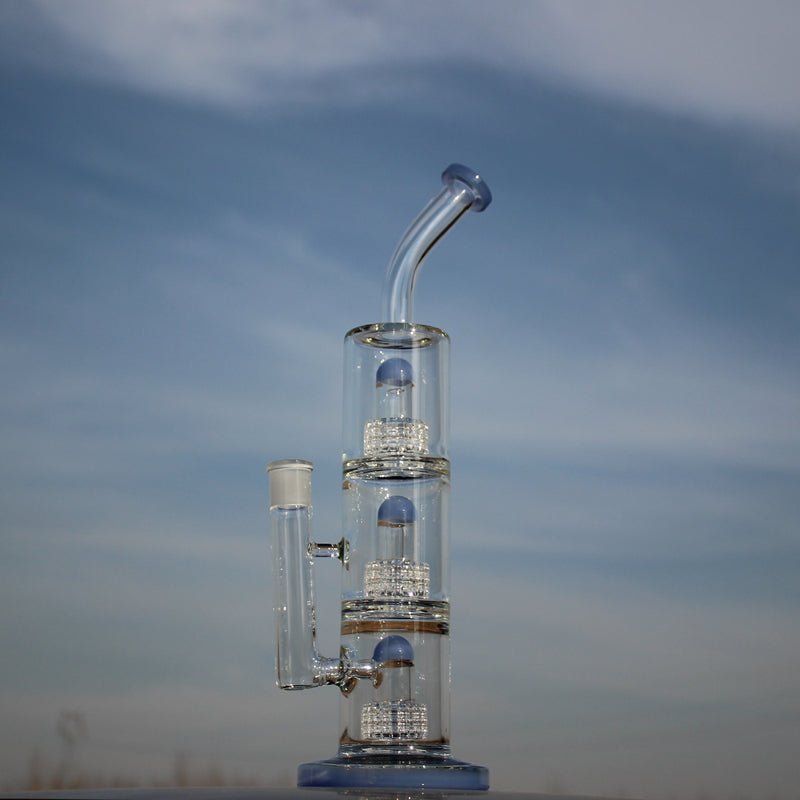 15" Triple Matrix Percolator Glass Water Pipe - The DopeSpot.Store