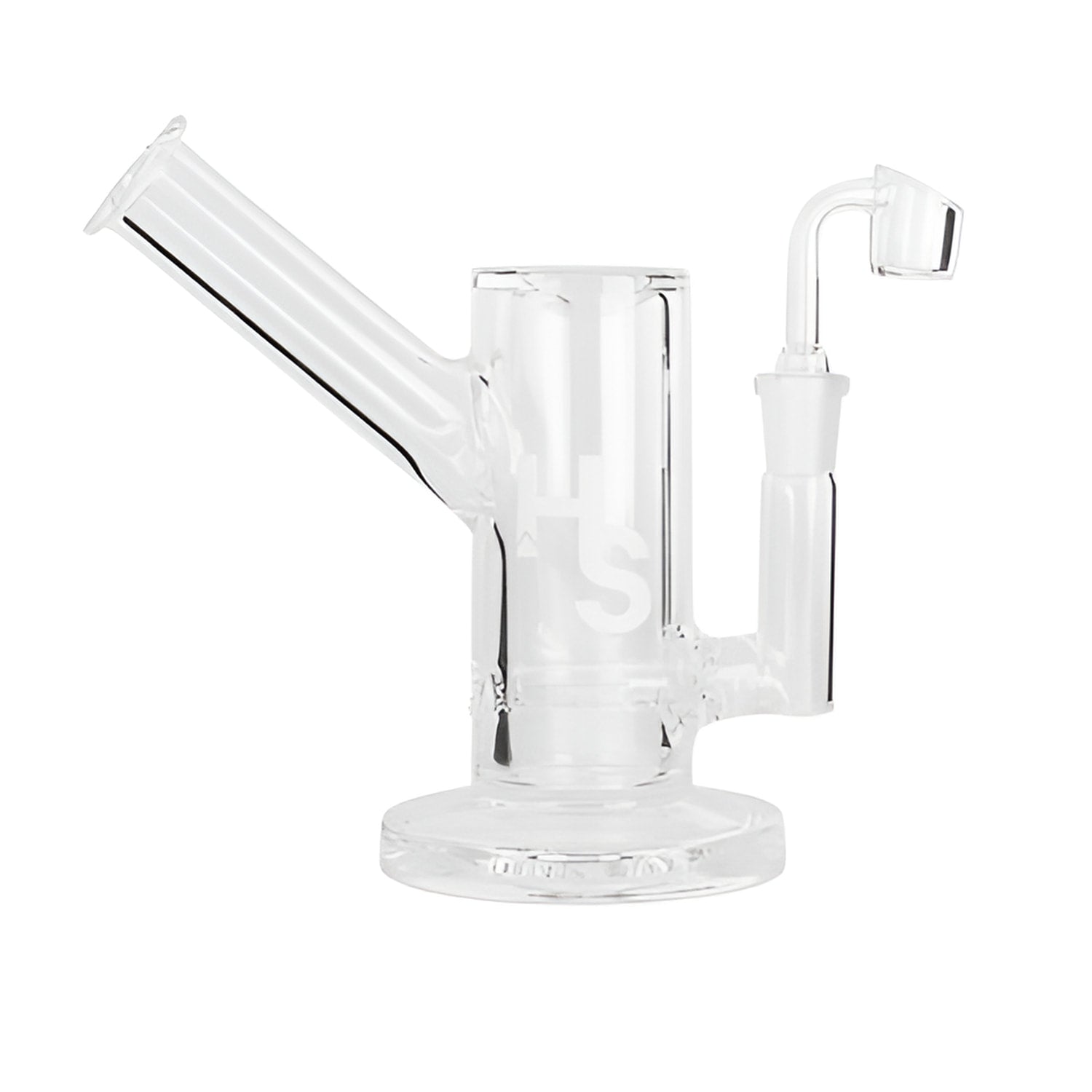 Glass water pipe with angled mouthpiece from Higher Standards Heavy Duty Rig