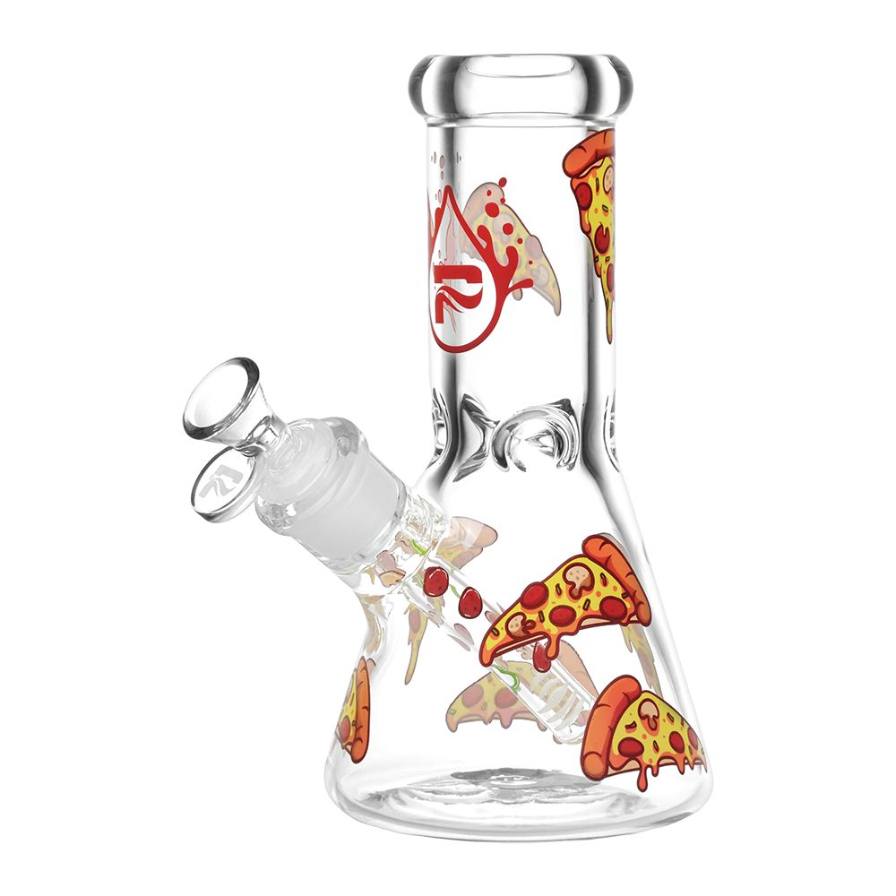 Pulsar Pizza Design Glass Beaker Water Pipe - 7.75" / 14mm F