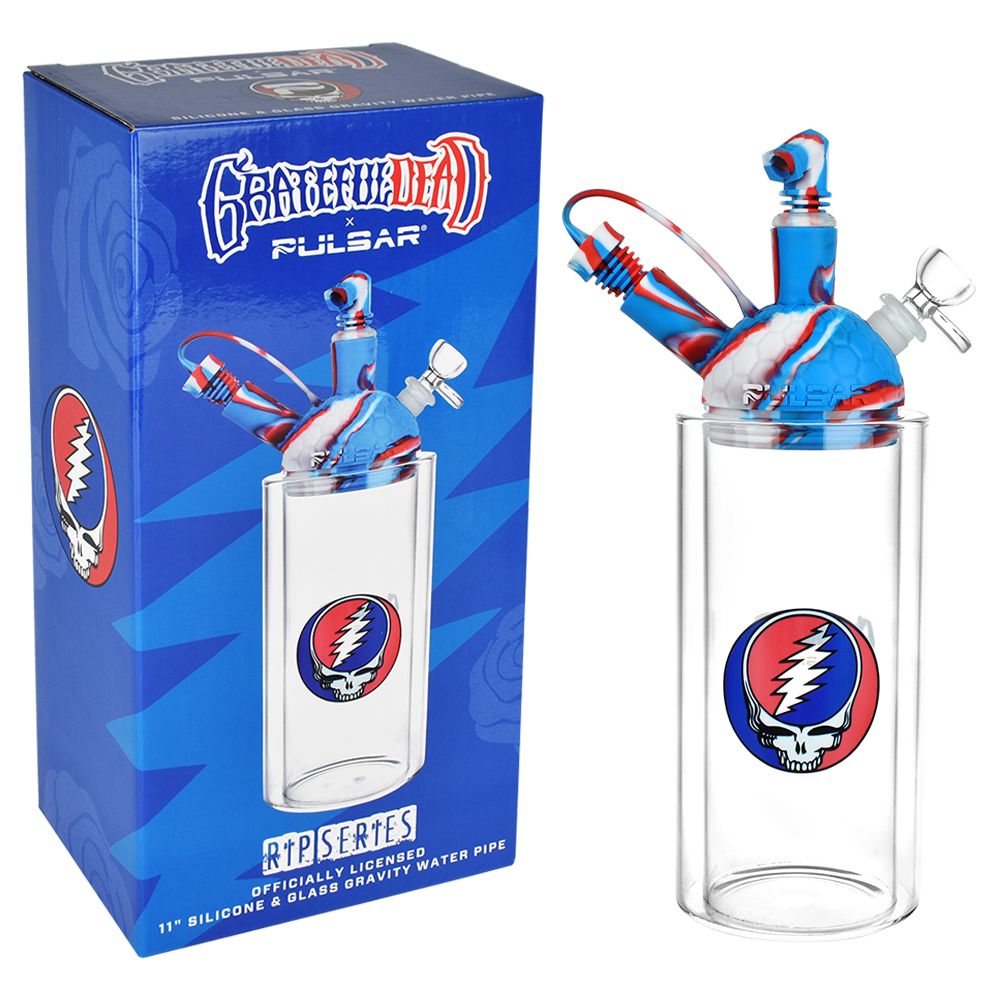 Grateful Dead x Pulsar Silicone & Glass Gravity Water Pipe - 11"