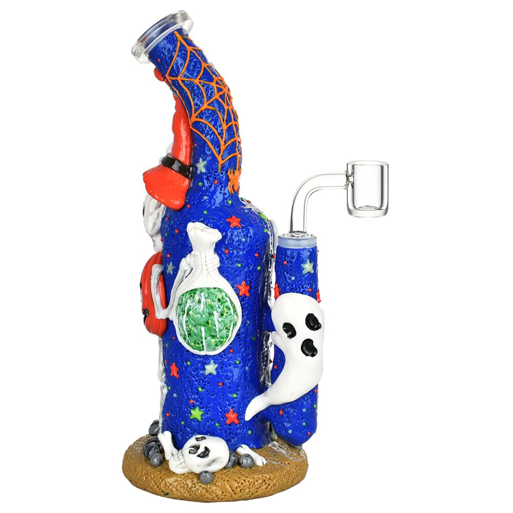 Frightening Fiesta Enamel on Glow in The Dark Glass Dab Rig - 9.5"