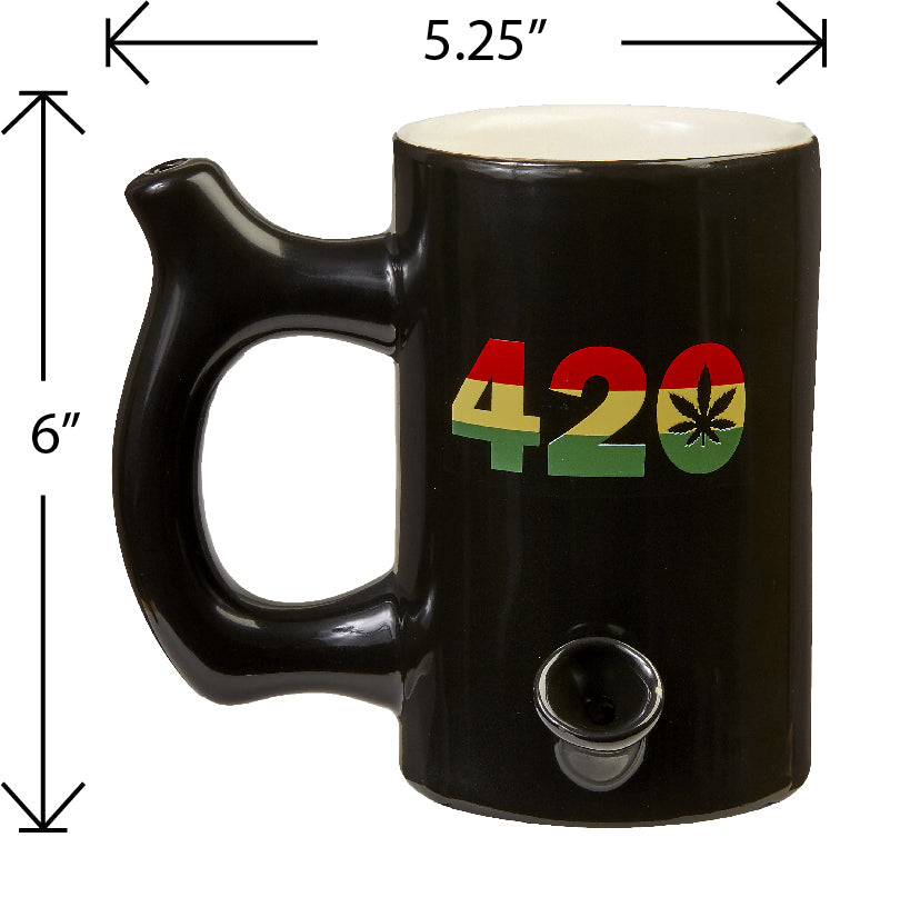 420 Mug - Black Mug with Rasta Colors