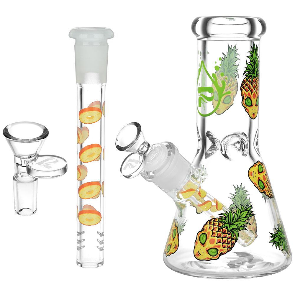 Pulsar Pine alien Design Series Glass Beaker Water Pipe - 8"