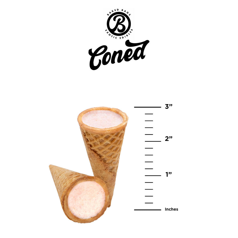 Ice cream cone height with mini ice cream delights from Indulge in Baked Bags