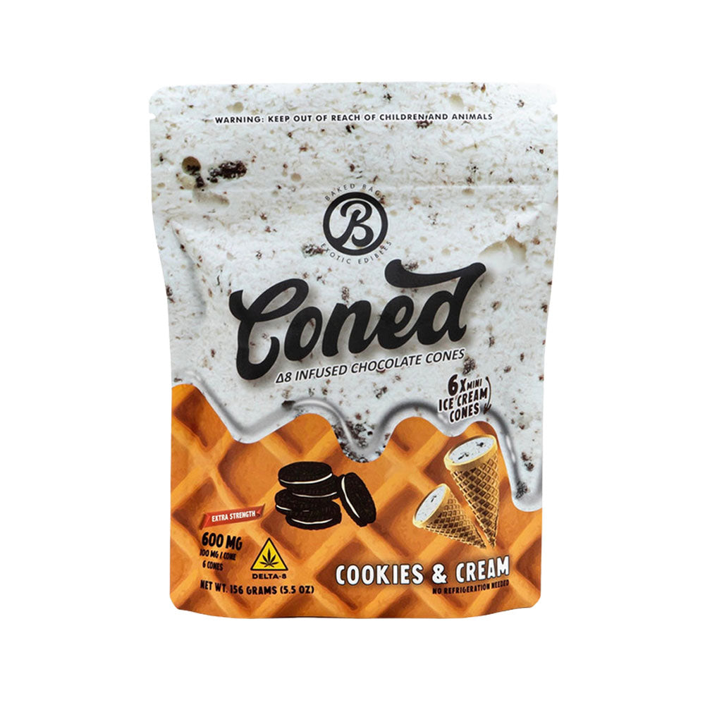 Bag of Coned Delta-8 THC Mini Ice Cream chocolate cookies and cream edibles