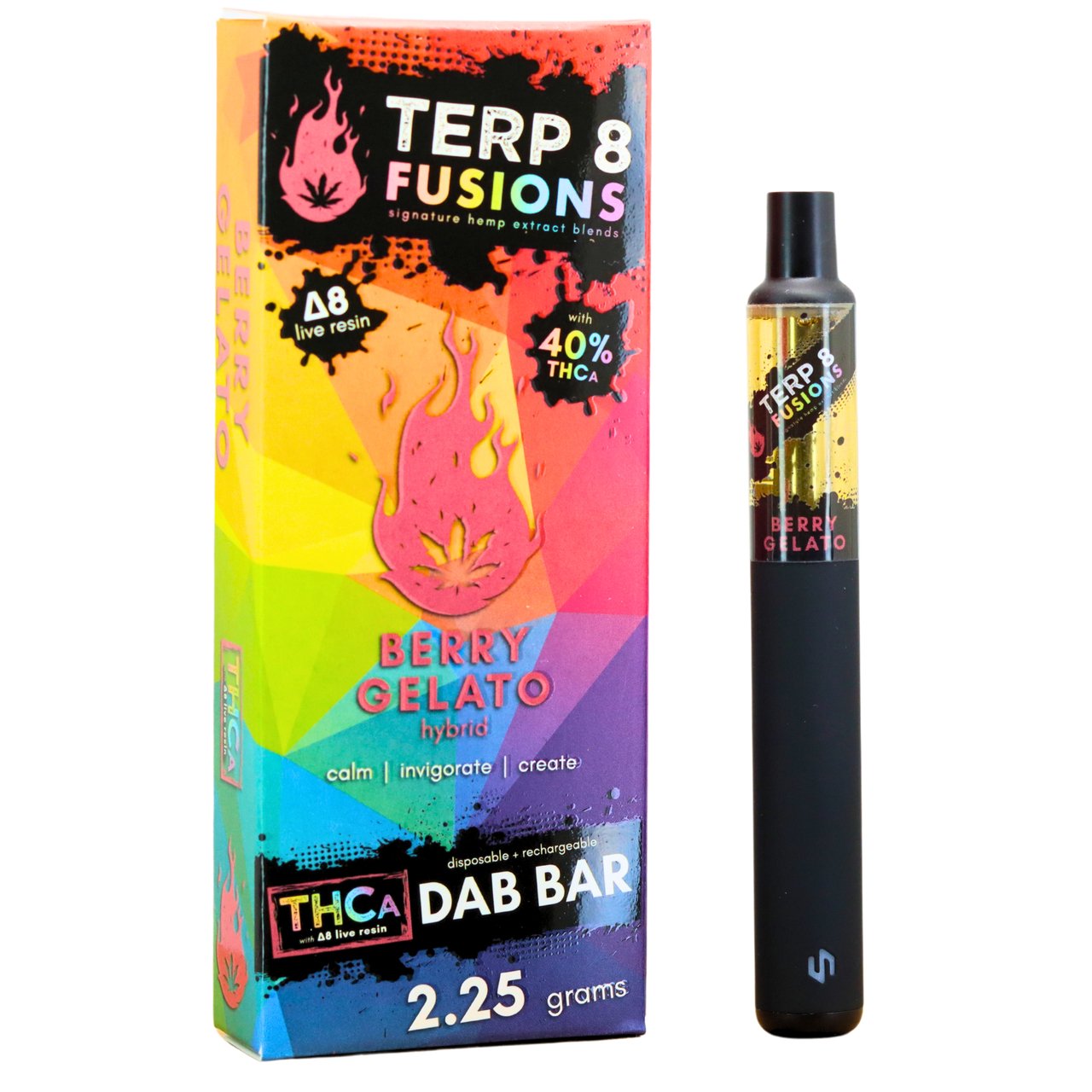 Berry Gelato 2.25g THCA + D8 Live Resin Disposable Dab Bar | Terp 8 - The DopeSpot.Store