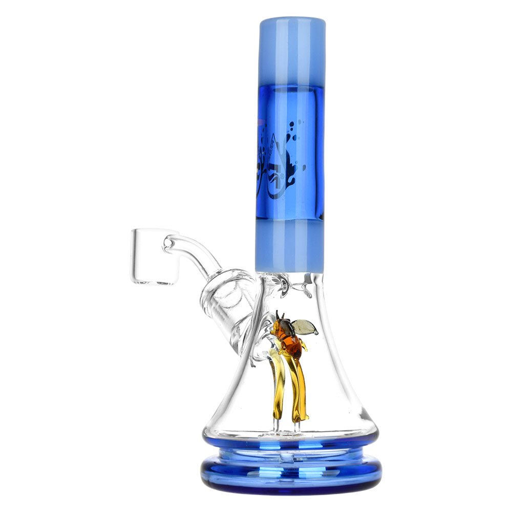 Pulsar Mini Dab Rig with Honey & Bee Design - Perfect for Delta 8! - Blue