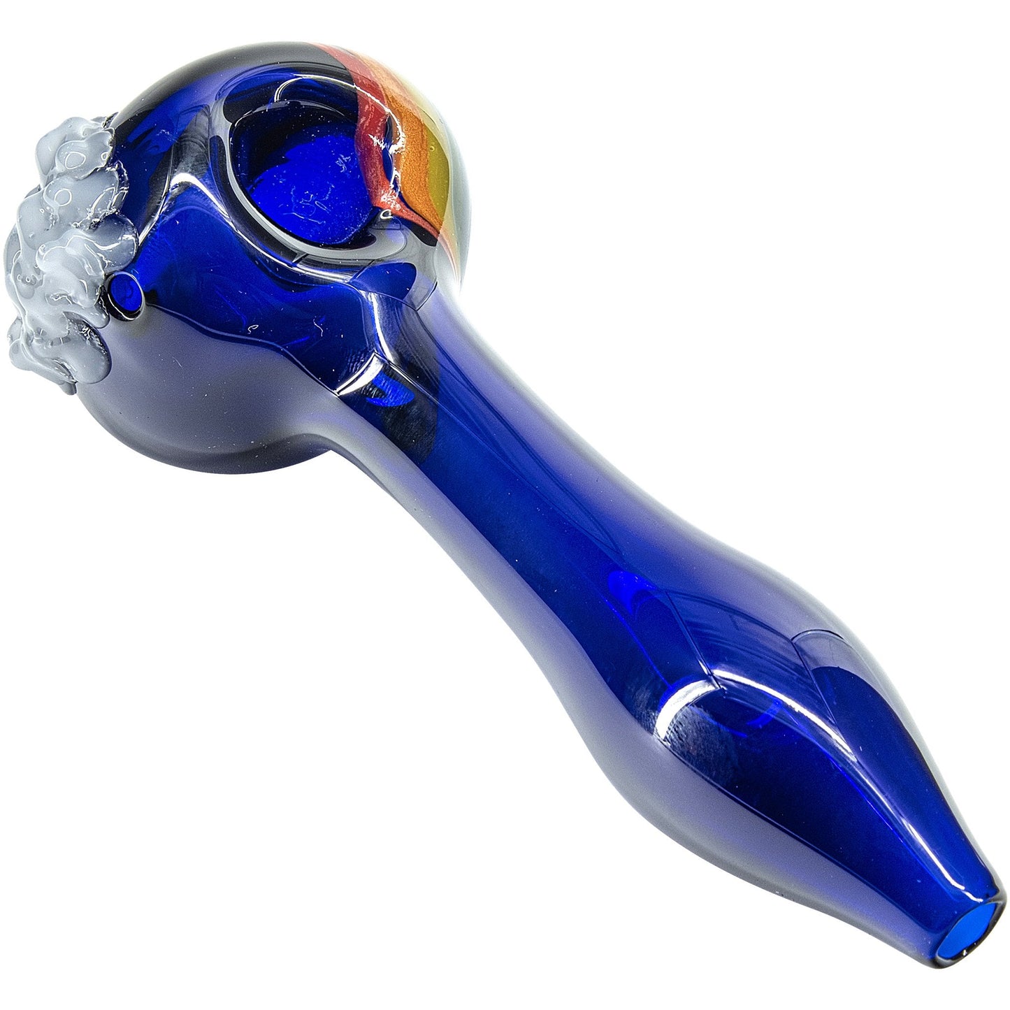 "Rainbows n Clouds" Cobalt Blue Glass Pipe - The DopeSpot.Store