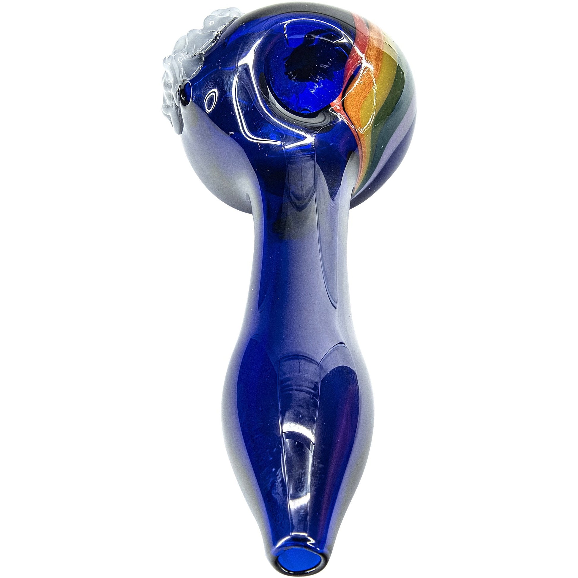 "Rainbows n Clouds" Cobalt Blue Glass Pipe - The DopeSpot.Store