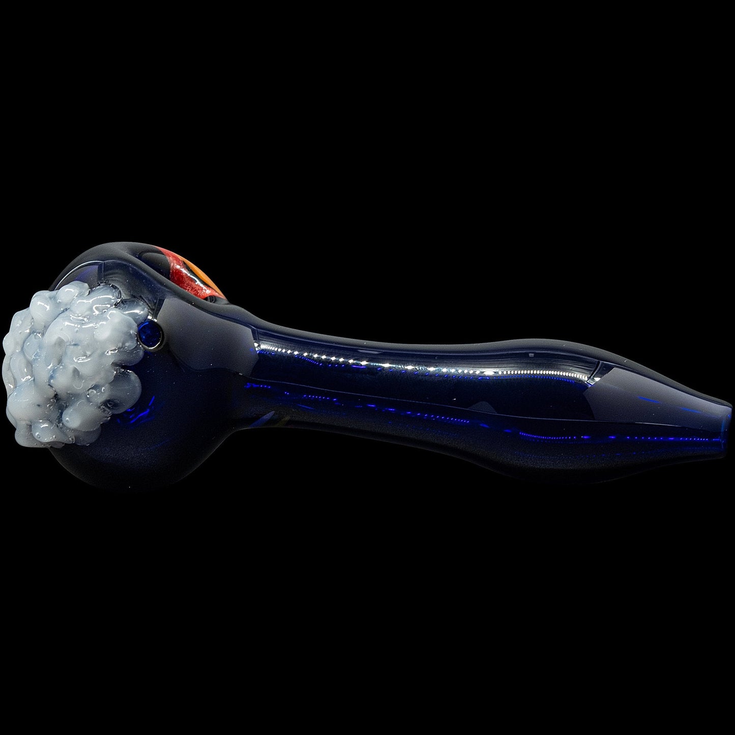 "Rainbows n Clouds" Cobalt Blue Glass Pipe - The DopeSpot.Store