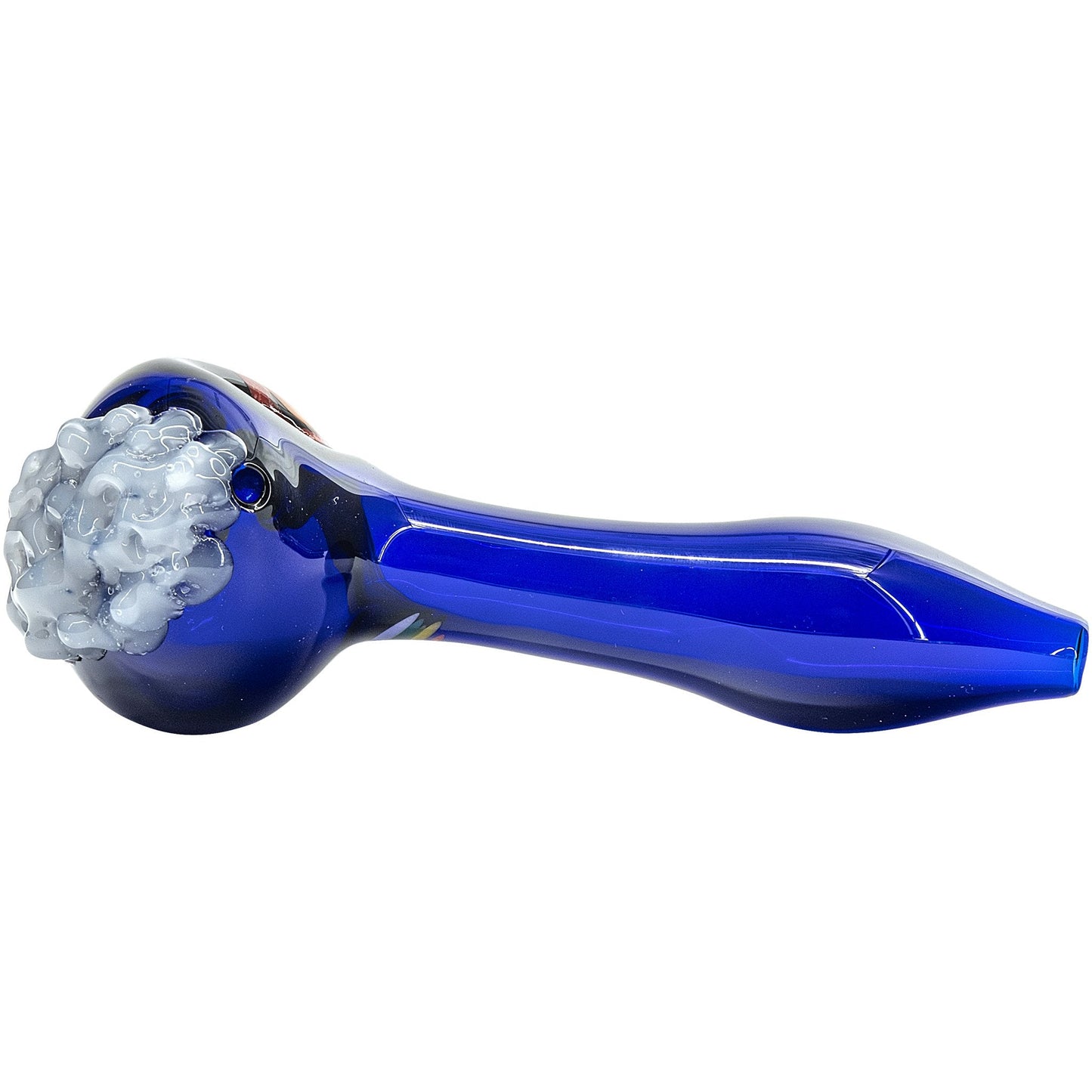 "Rainbows n Clouds" Cobalt Blue Glass Pipe - The DopeSpot.Store