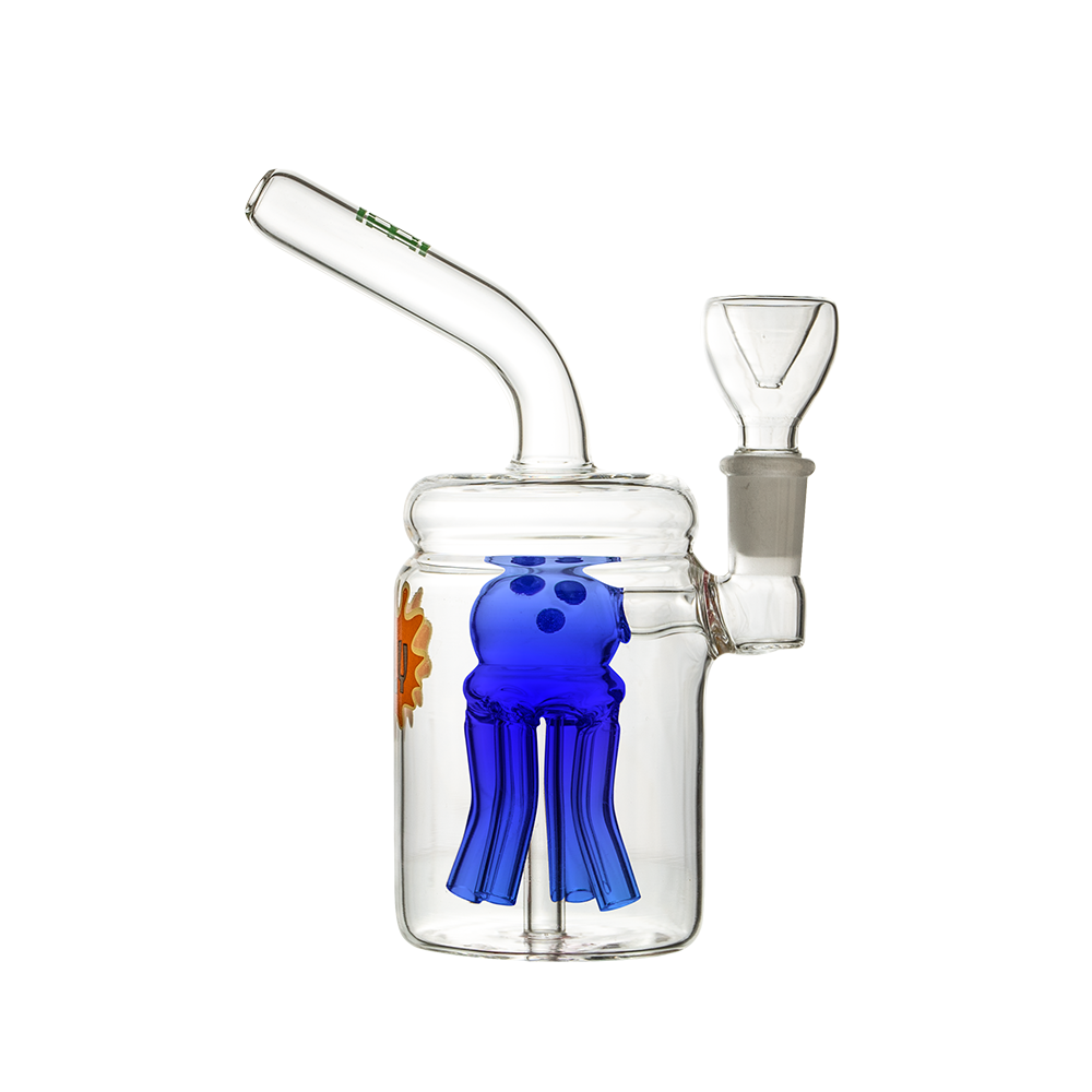 Colorful SpongeBob Jellyfish Style Tree Bong with blue octopus percolator inside