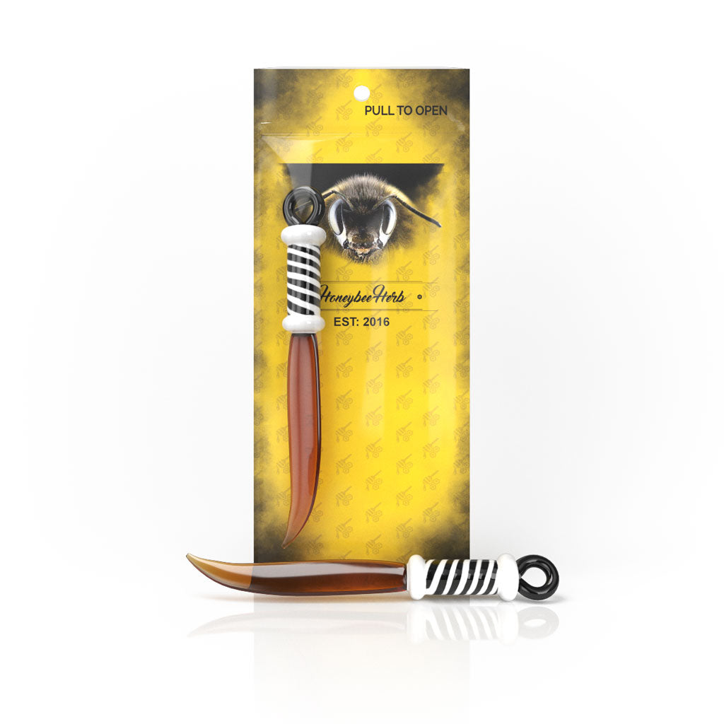 Corkscrew with wooden handle and striped metal spiral for the Glass Sword Dab Tool