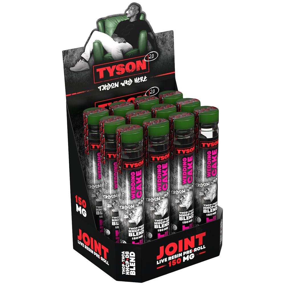 Unleash Luxury with TYSON 2.0 Live Resin D8 Blend Pre-Rolls - Wedding Cake