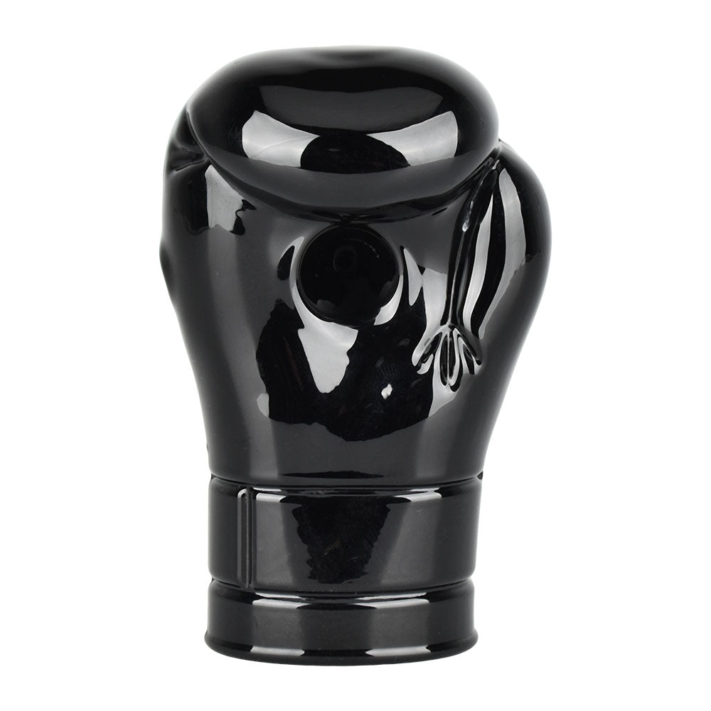 Black ceramic boxing glove hand pipe for a unique and stylish smoking experience