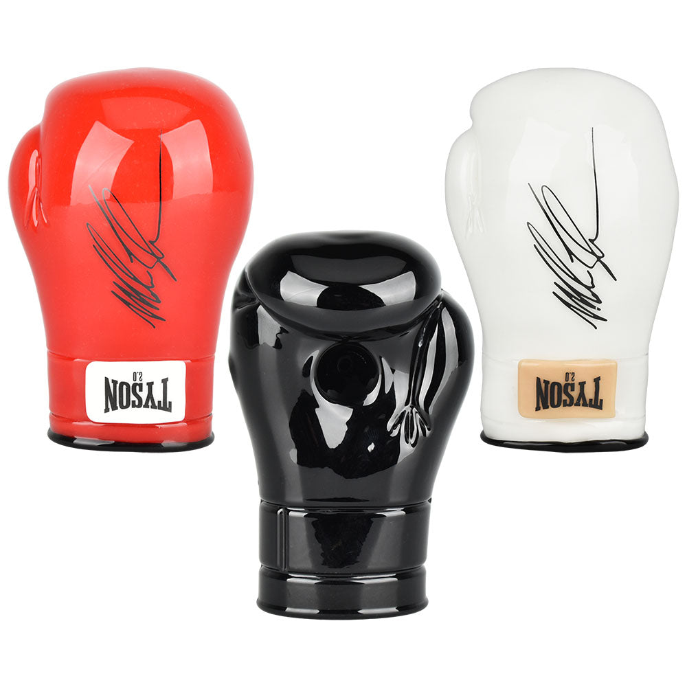 Boxing gloves in red, black, and white for the stylish Boxing Glove Hand Pipe