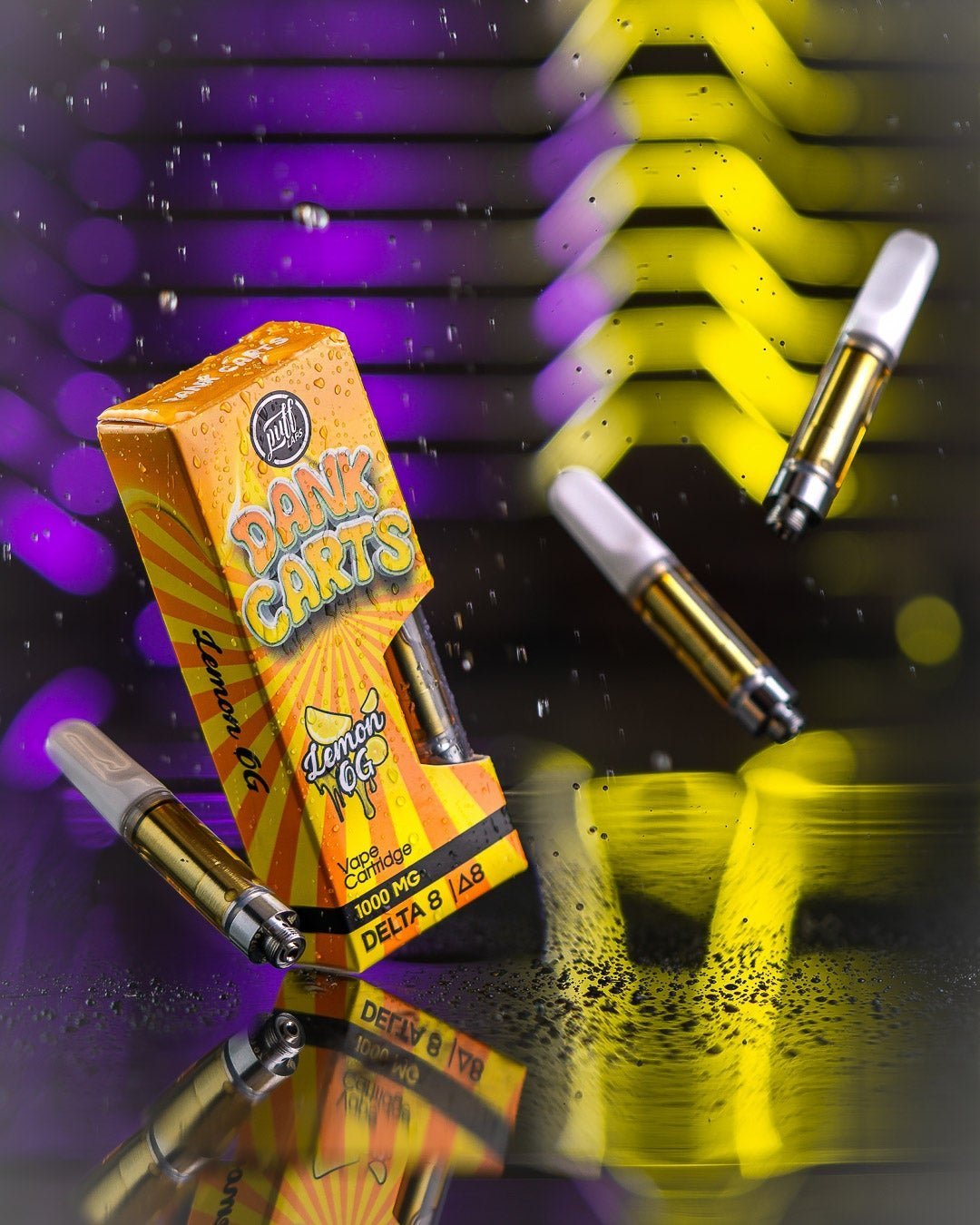 Box of Canna Carts featuring PUFF XTRAX Lemon OG Indica Dominant Hybrid Vape Cartridges