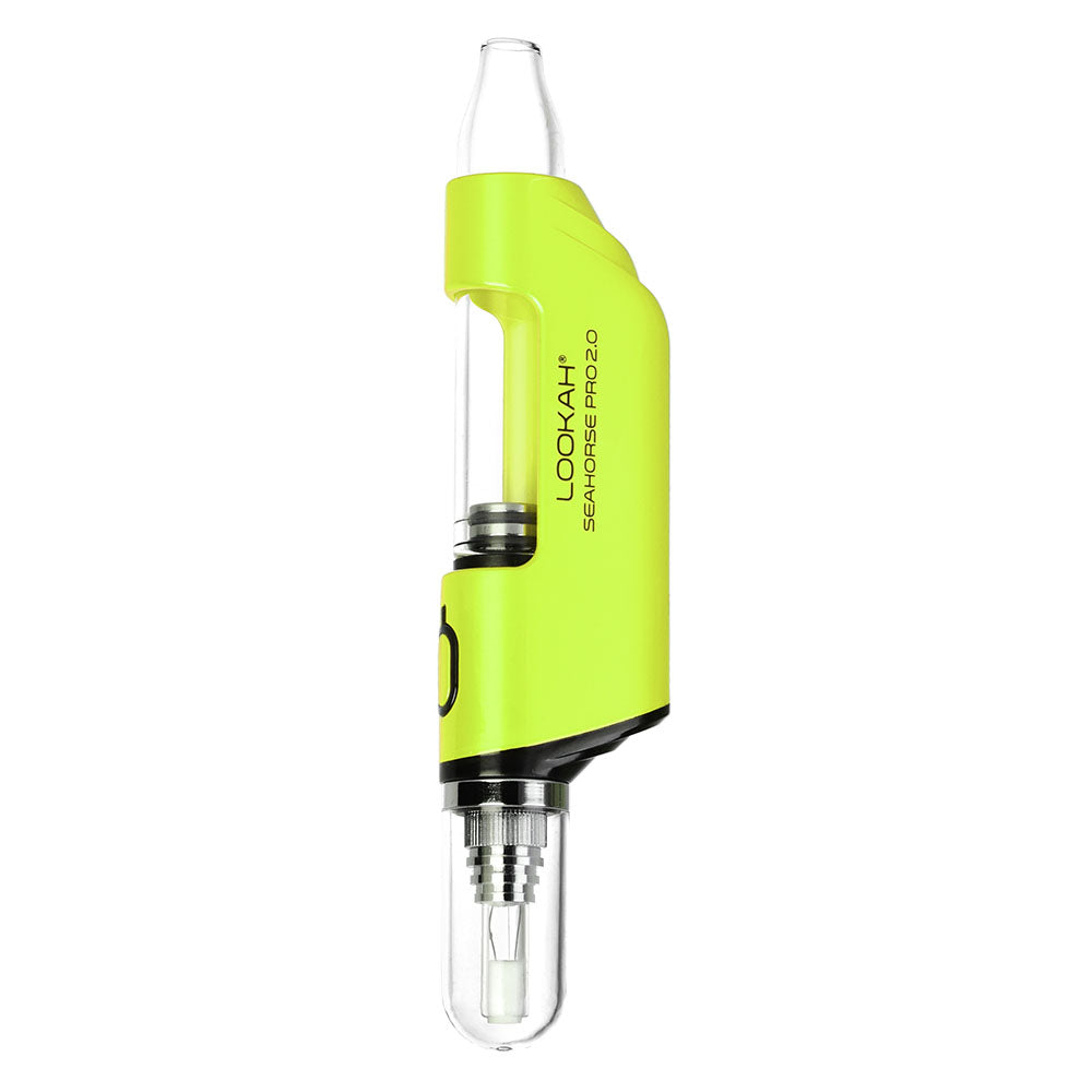 Bright green electric dab device with glass ends for an awesome vaping experience