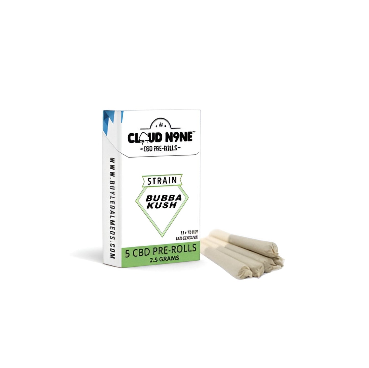 Package of Cloud N9ne CBD Bubba Kush pre-rolls for ultimate relaxation