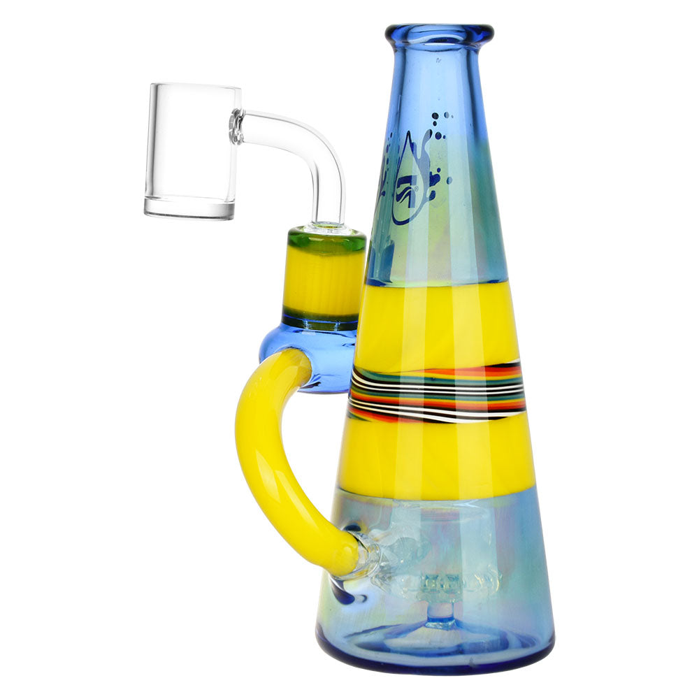 Vibrant Rainbow Stripe Dab Rig - Perfect for Delta 8 Enthusiasts