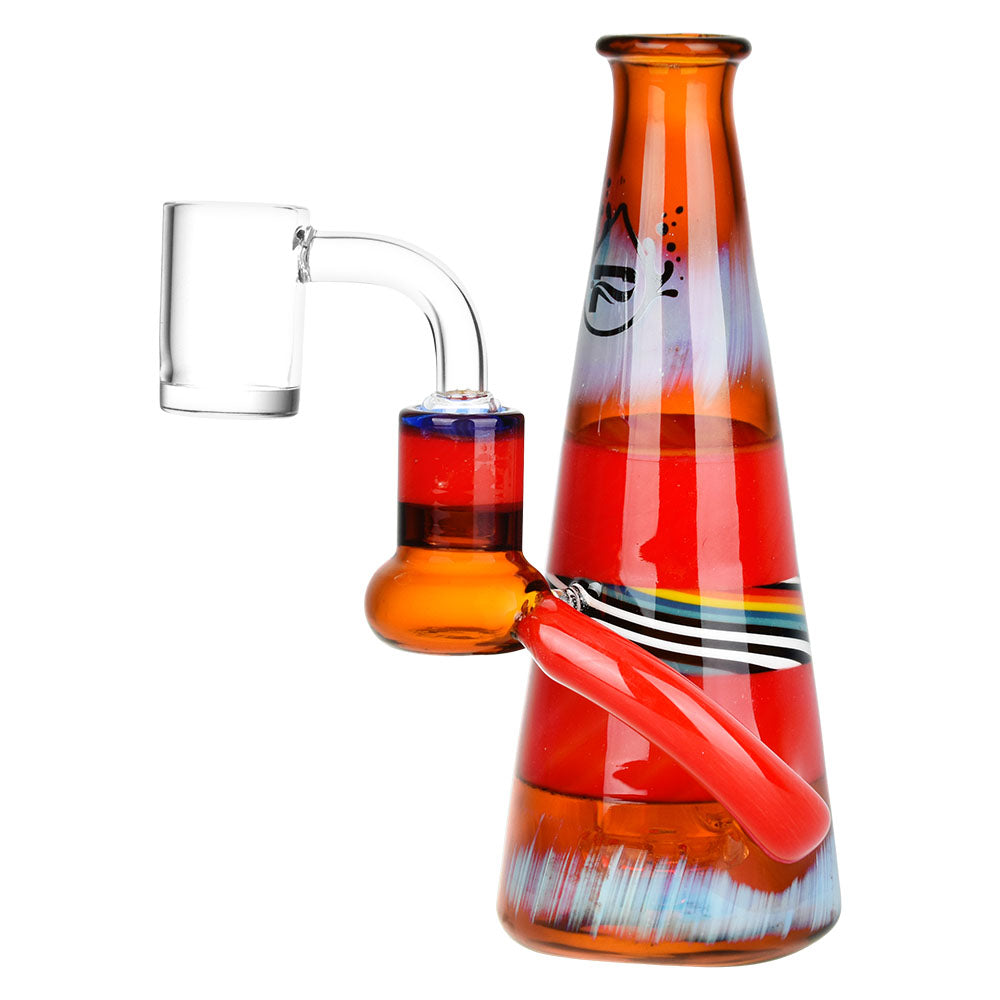 Vibrant Rainbow Stripe Dab Rig - Perfect for Delta 8 Enthusiasts