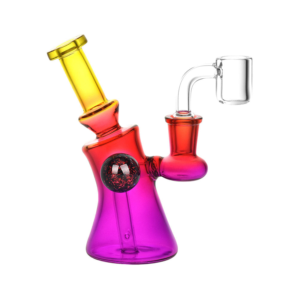 Vibrant Sunset Borosilicate Dab Rig with Dichro Marble Accent